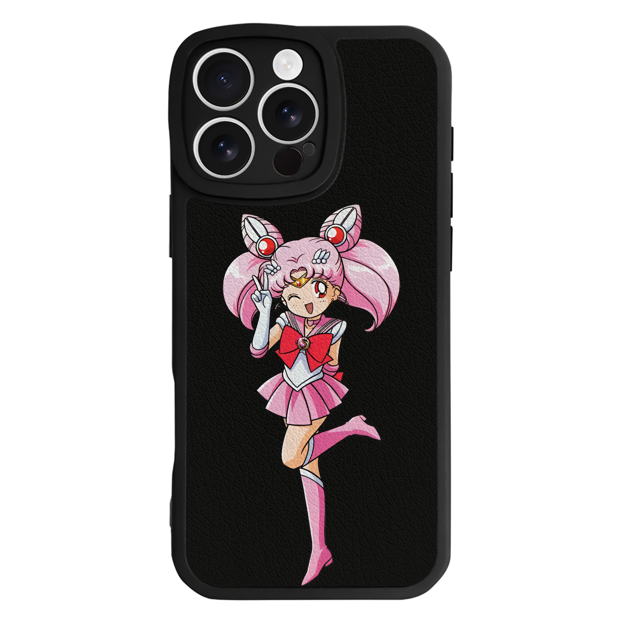 （画像用） 美少女戦士セーラームーン ちびうさ Sailor Moon Chibiusa Tsukino Usagi Small Lady Serenity 【iPhone 16シリーズ対応】シリコンスマホケース（レザー調） 材質：シリコン